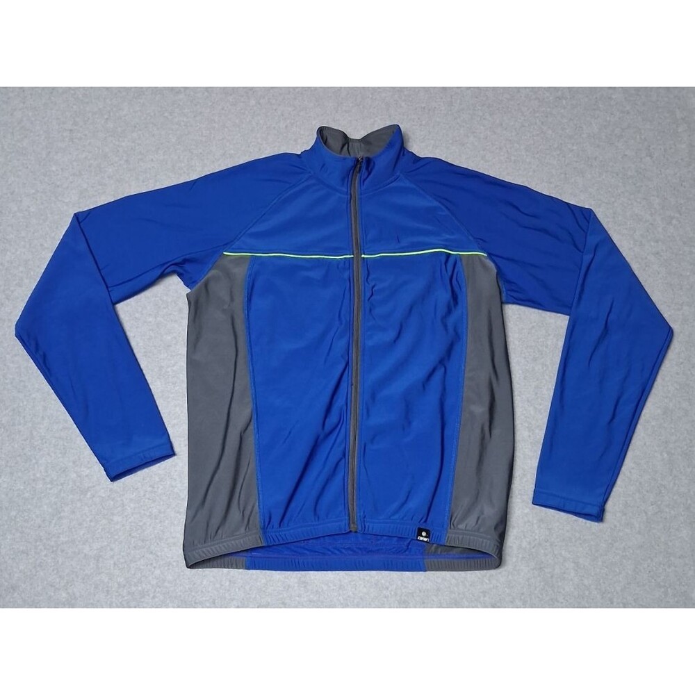 Canari Cycling Jersey Jacket Mens Size Small Blue & Gray Full Zip Up Bicycle MTB